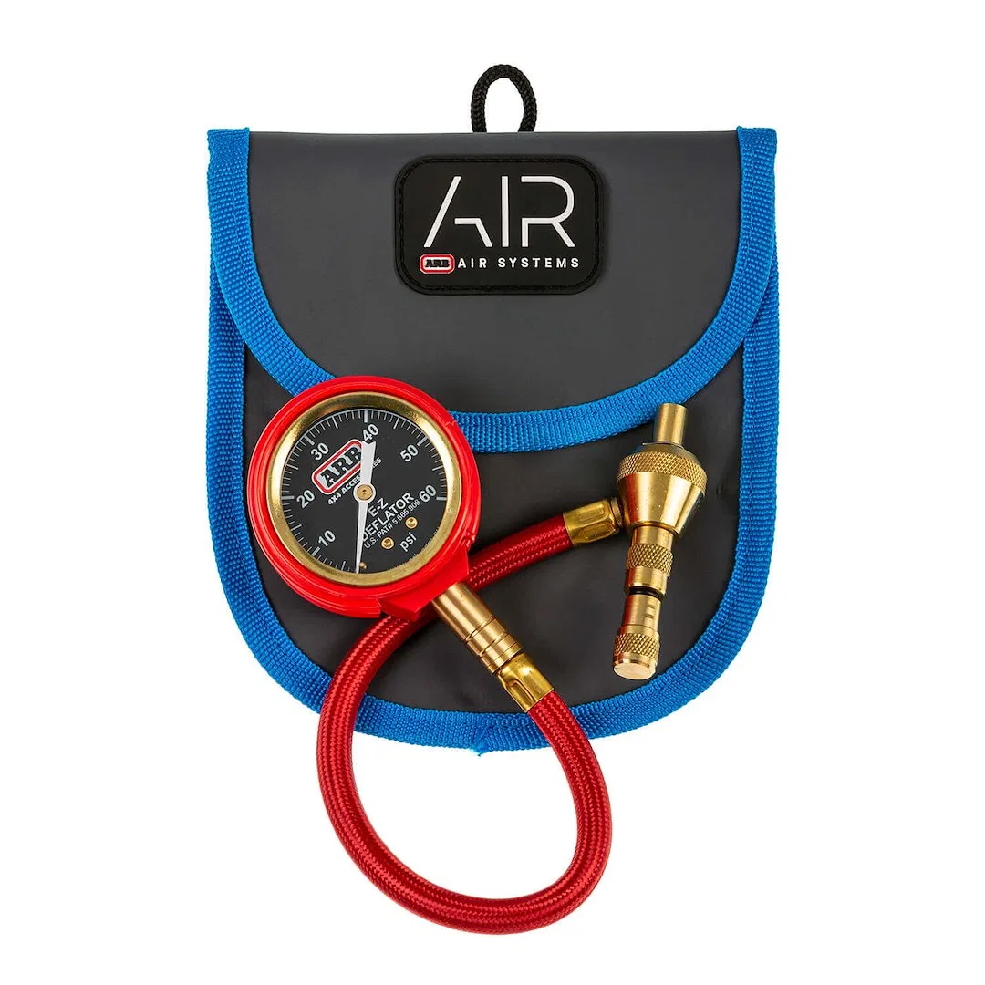 ARB505 – ARB USA Tire Deflator, Sliding Valve For Adjustable Deflating Rate/ Single PSI Gauge Brass/ Stainless Single